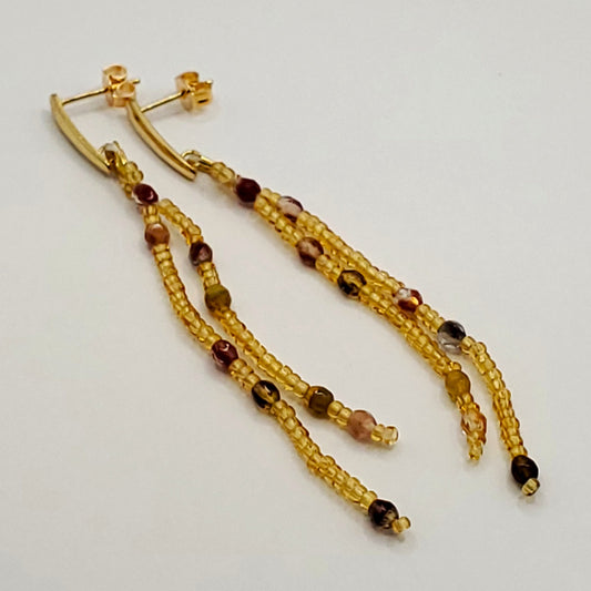 Golden Hour Long Dangle Fringe Earrings