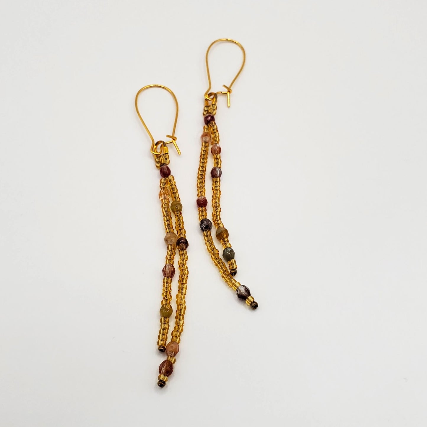 Golden Hour Long Dangle Fringe Earrings