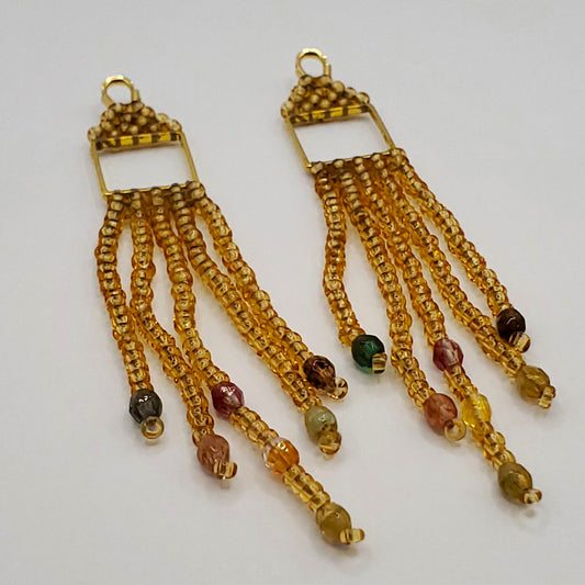 Golden Hour Square Fringe Earrings