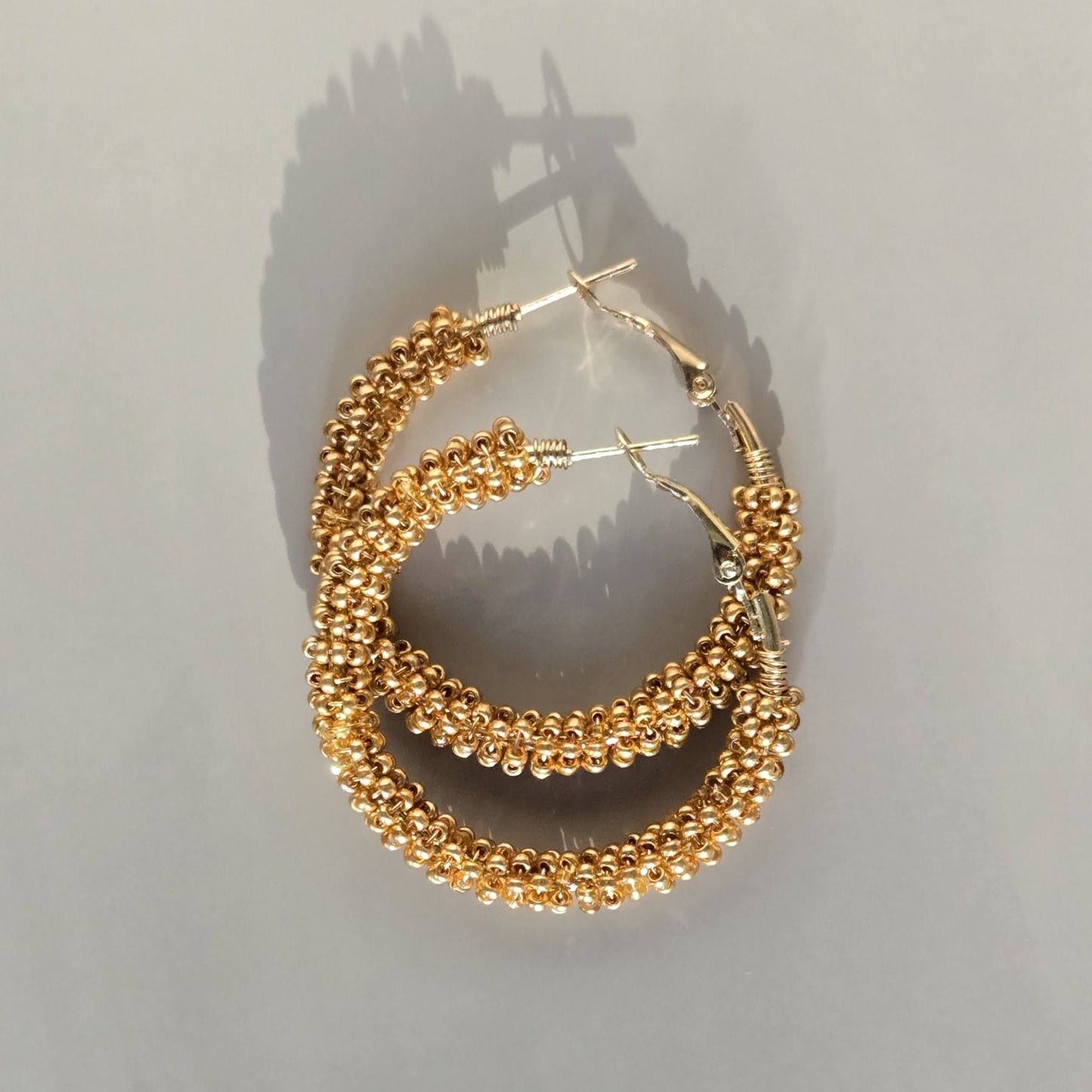 Gold Wire-Wrapped Hoops