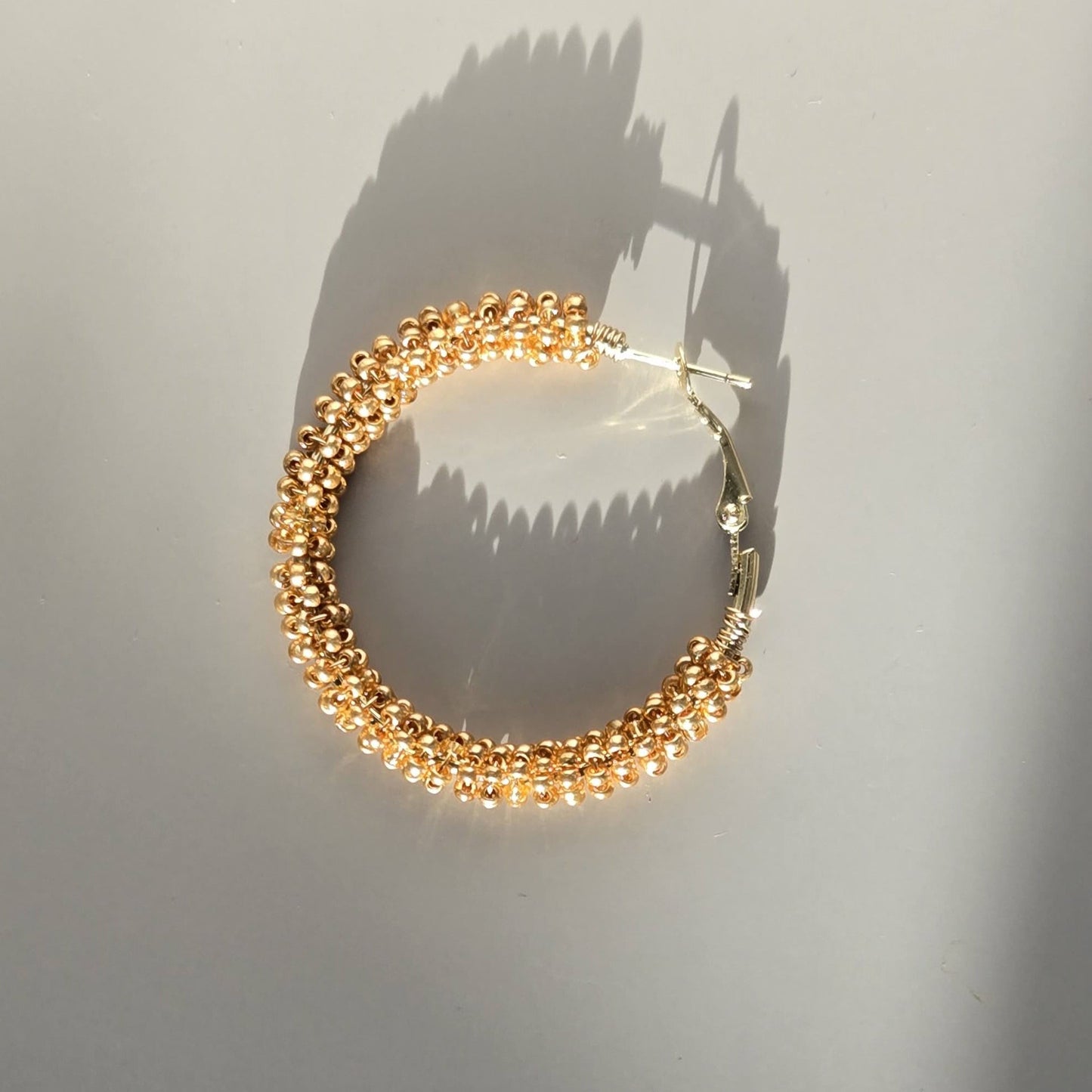 Gold Wire-Wrapped Hoops