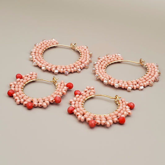 Dusty Rose Hoop Earrings