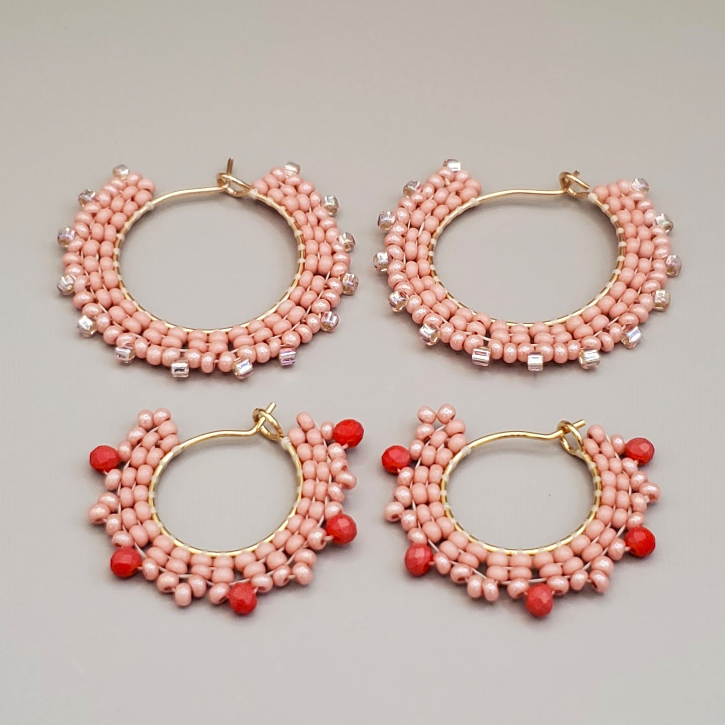 Dusty Rose Hoop Earrings