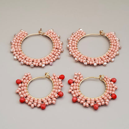 Dusty Rose Hoop Earrings