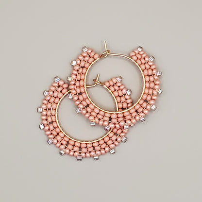 Dusty Rose Hoop Earrings