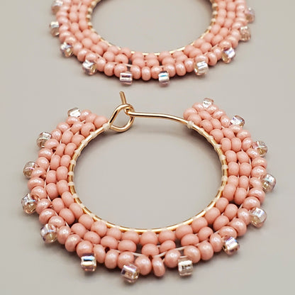 Dusty Rose Hoop Earrings