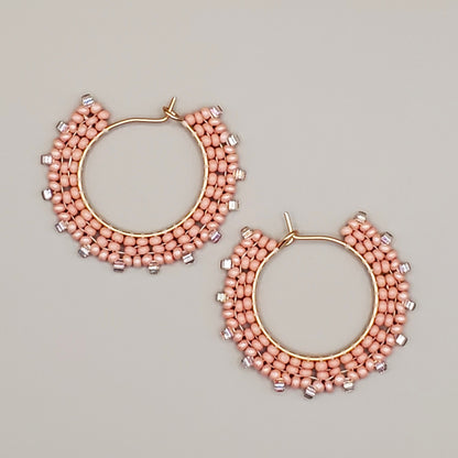 Dusty Rose Hoop Earrings