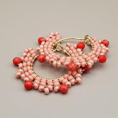 Dusty Rose Hoop Earrings