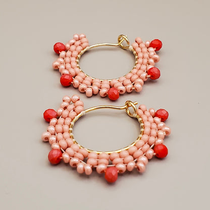 Dusty Rose Hoop Earrings