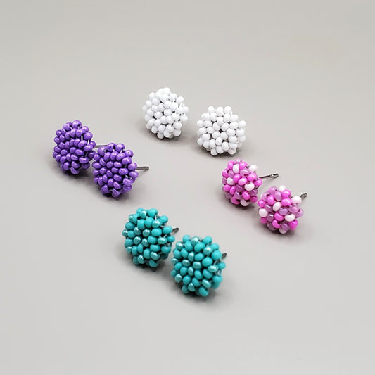 Custom Order: Handwoven Seed Bead Stud Earrings (The Hermia)