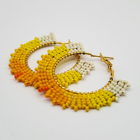 Sunshine Woven Hoop Earrings (The Juliet)