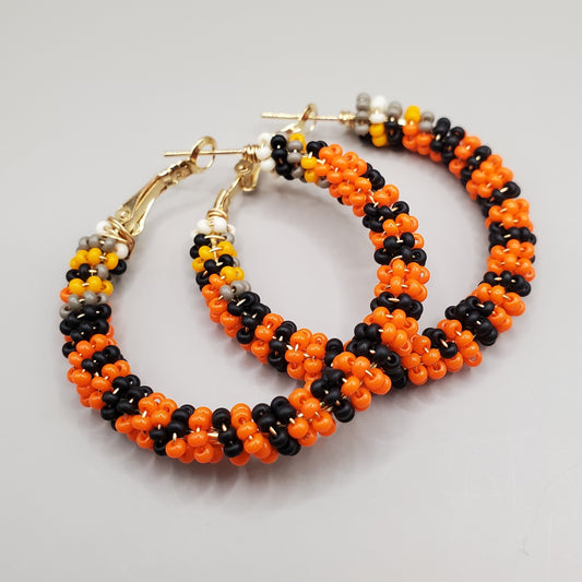 Tiger Wire-Wrapped Hoops